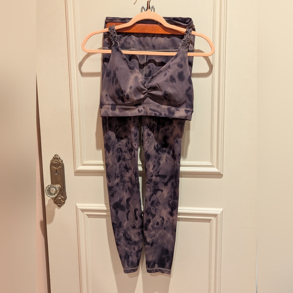 JoyLab Athletic Wear Set MatvTye Dye Sports Bra XS & Matching Leggings (Sm